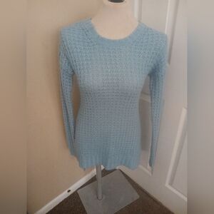 LIKE NEW Womens Light Blue Knit Long Sweater Fitted Dress Rue 21 Sz M